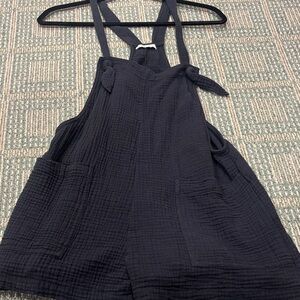 Z Supply Black Textured Romper